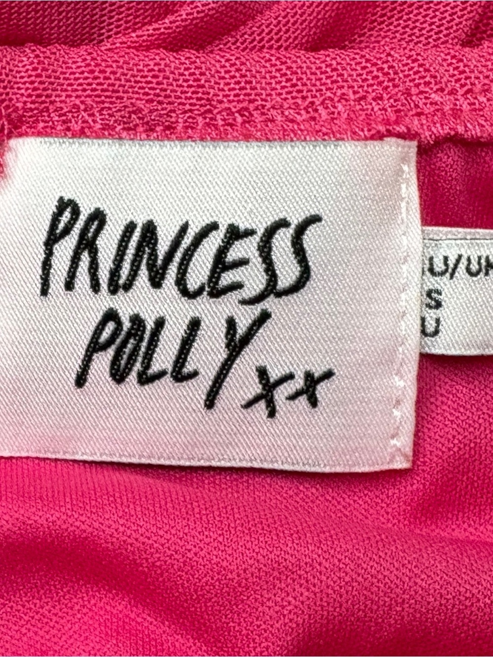 Princess Polly Calliope Hot Pink Ruched Mesh Mini Dress Bodycon Strappy Size 4 - Picture 14 of 16